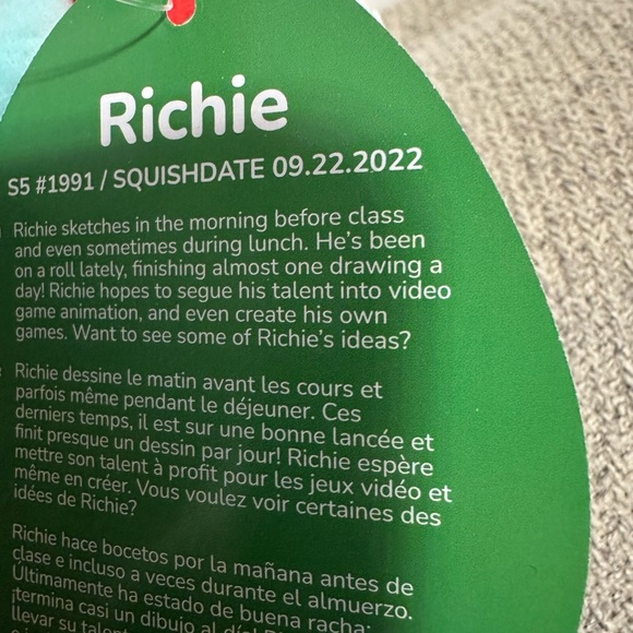 NWT 5" RICHIE AXOLOTL SQUISHMALLOW CHRISTMAS - Picture 3 of 4